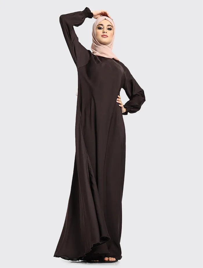 Chocolate Zip Umbrella Abaya